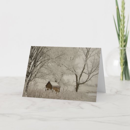 Winter Landscape Scene Holiday Greeting Card Feestdagen Kaart (Voorkant)