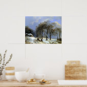 Winter Landscape Sleigh - Koekkoek Poster (Keuken)