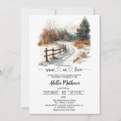 Winter Landscape Snow in Love Bridal Shower Kaart (Voorkant)