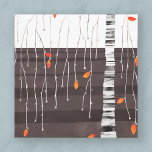 Winter Landscape Tree Art Canvas Afdruk<br><div class="desc">De laatste van de bladeren. Minimalistisch hedendaags landschapsschilderij met een boom in de late herfst of herfst,  aan het begin van de winter met felkleurige omvallende bladeren op een monochrome zwarte en witte abstracte achtergrond. Originele kunst van Nic Squirrell.</div>