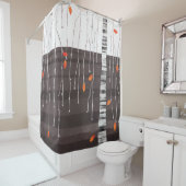 Winter Landscape Tree Art Douchegordijn (In situ)