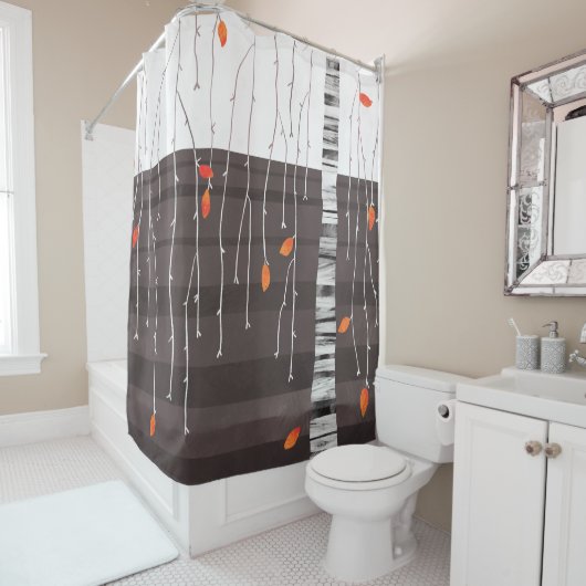 Winter Landscape Tree Art Douchegordijn (In situ)