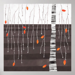 Winter Landscape Tree Art Poster