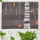 Winter Landscape Tree Art Theedoek (Gevouwen)