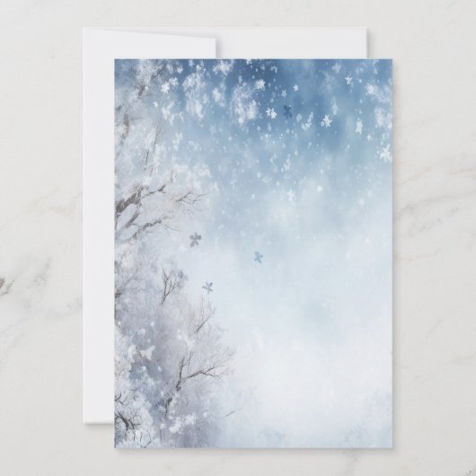 Winter Landscape Tree Baby shower Kaart (Achterkant)