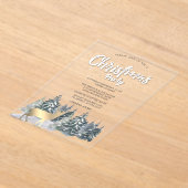  Winter Landscape Trees Deer Christmas Company Acryl Uitnodigingen (Laagn)
