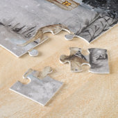 Winter Landscape Waterverf Cabin Legpuzzel (Zijkant)