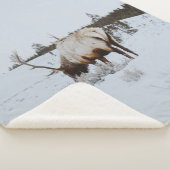 WINTER LANDSCAPE WITH A DEER SHERPA DEKEN (3/4)
