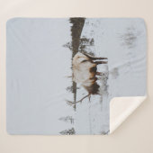WINTER LANDSCAPE WITH A DEER SHERPA DEKEN (Voorkant (horizontaal))