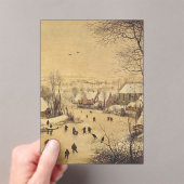 Winter landscape with bird trap by Pieter Brueghel Acryl Uitnodigingen (Insitu (Draagbaar))