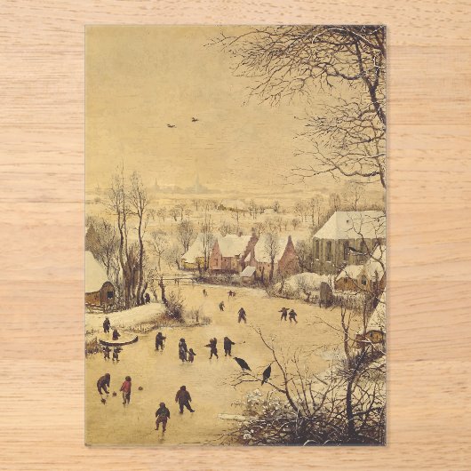 Winter landscape with bird trap by Pieter Brueghel Acryl Uitnodigingen (Voorkant)