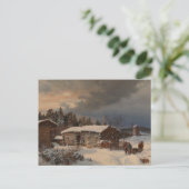 Winter Landscape With Farmhouse In Häme Briefkaart (Staand voorkant)