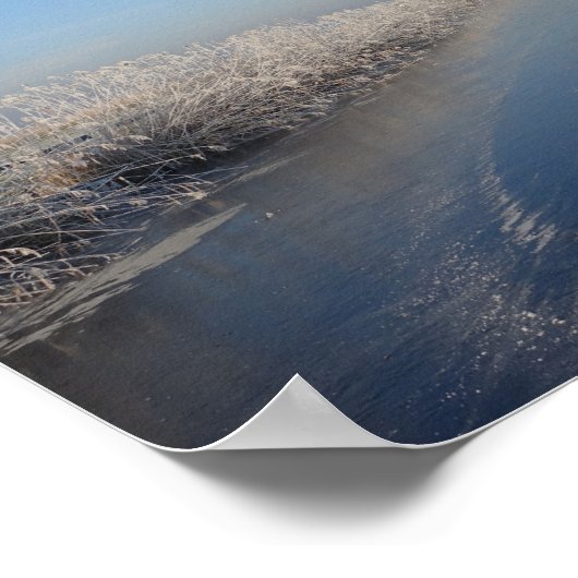 Winter landscape with windmill and ice poster (Hoek)