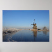 Winter landscape with windmill and ice poster (Voorkant)