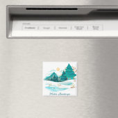 Winter Landschap 2 Inch Square Magnet (Insitu (Vaatwasser))