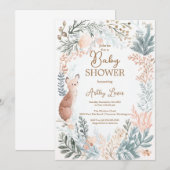 Winter landschap aquarel bladeren kaart (Voorkant / Achterkant)