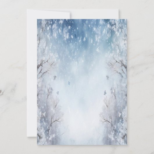 Winter Landschap Bomen Herten Kerstbedrijf Kaart (Achterkant)