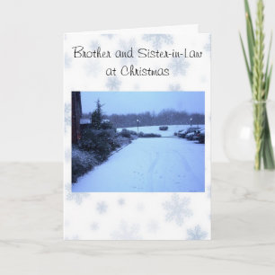 Winter Landschap Broeder Wife Kerstmis Feestdagen Kaart