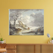 Winter Landschap door George Morland Canvas Afdruk (Insitu (Woonkamer))
