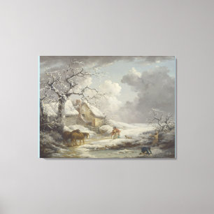 Winter Landschap door George Morland Canvas Afdruk