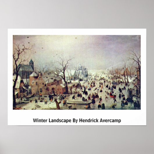Winter Landschap door Hendrick Avercamp Poster (Voorkant)