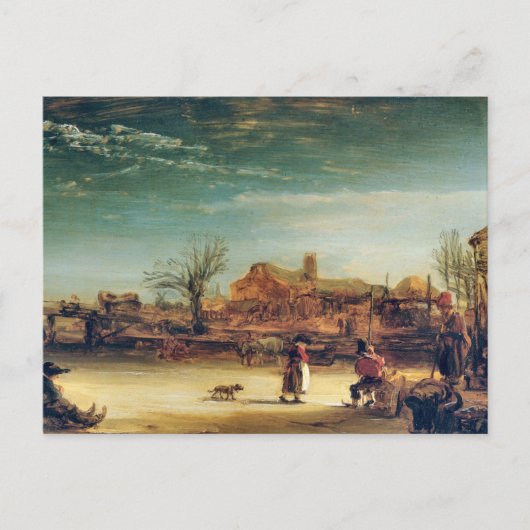 Winter Landschap door het Briefkaart Rembrandt (Voorkant)