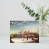 Winter Landschap door Rembrandt Harmenszoon van Ri Briefkaart (Staand voorkant)