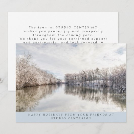 Winter Landschap Foto Corporate Logo Feestdagenkaart (Voorkant / Achterkant)