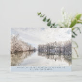 Winter Landschap Foto Corporate Logo Feestdagenkaart (Staand voorkant)