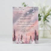 Winter Landschap Greenpine Fores Huwelijksreceptie Kaart (Staand voorkant)