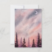 Winter Landschap Greenpine Fores Huwelijksreceptie Kaart (Achterkant)