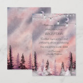 Winter Landschap Greenpine Fores Huwelijksreceptie Kaart (Voorkant / Achterkant)