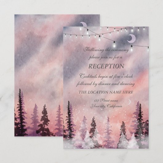 Winter Landschap Greenpine Fores Huwelijksreceptie Kaart (Voorkant / Achterkant)