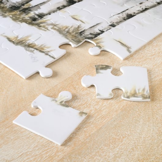 Winter Landschap Jigzaag Puzzle Legpuzzel (Zijkant)