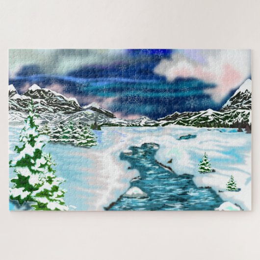 Winter Landschap Jigzaag Puzzle Legpuzzel (Horizontaal)