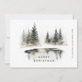 Winter Landschap Kerstboom Bedrijf Feestdagenkaart (Voorkant)