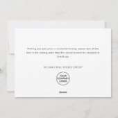 Winter Landschap Kerstboom Bedrijf Feestdagenkaart (Achterkant)