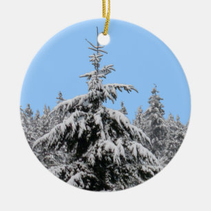 Winter Landschap Ornament  Sneeuw Bomen Decoraties