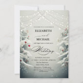 Winter Landschap Pine Tree Sneeuwscript Kaart (Voorkant)