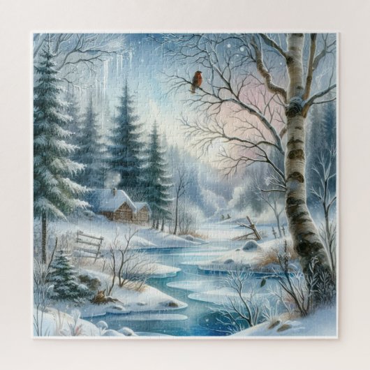 Winter Landschap Puzzel (Verticaal)