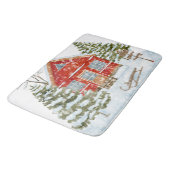 Winter Landschap Red House Badmat (Gekanteld)