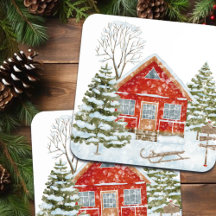 Winter Landschap Red House