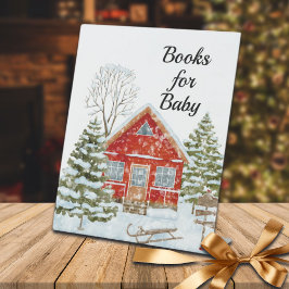 Winter Landschap Red House Boeken voor Baby Reclamebord Met Voetstuk
