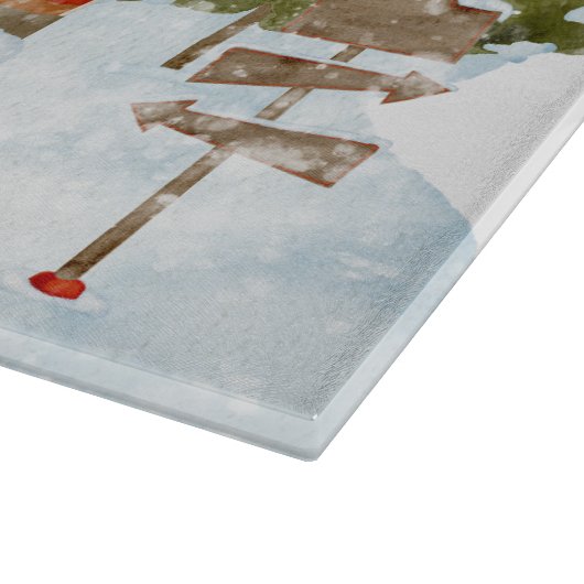 Winter Landschap Red House Snijplank (Hoek)