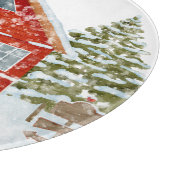 Winter Landschap Red House Snijplank (Hoek)