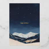 Winter Landschap Schilderen Custom Foto Kerstmis Folie Feestdagenkaart (Voorkant)