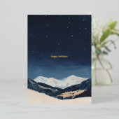 Winter Landschap Schilderen Custom Foto Kerstmis Folie Feestdagenkaart (Staand Voorkant)