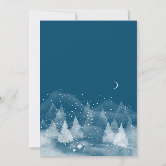 Winter Landschap Sneeuw Bruiloft Kaart (Achterkant)