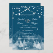 Winter Landschap Sneeuw Bruiloft Kaart (Voorkant / Achterkant)