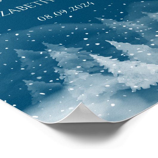 Winter Landschap Sneeuw Bruiloft Poster (Hoek)